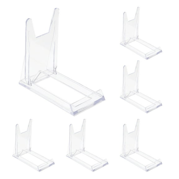 Uxcell 6Pcs 4" Plastic Plate Stands for Display Stand Plate Holder
