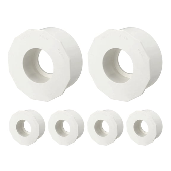 Uxcell 6Pcs 4" x 2" Reducer Bushing Fitting, SCH40 (Spigot x Socket) Furniture Grade Pipe Fitting, Reducer Bush Adapter for Home Sewer Plumbing, Industrial, Pipe Connection