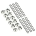 thumbnail image 1 of Uxcell 6Pcs 5/16"-18x50mm Threaded Rods with Hex Nuts, 304 Stainless Steel Fully Threaded Rod Right Hand Threads with 12Pcs Nylon Insert Lock Nut for Clamps Hangers U-Bolt, Silver Tone, 1 of 7