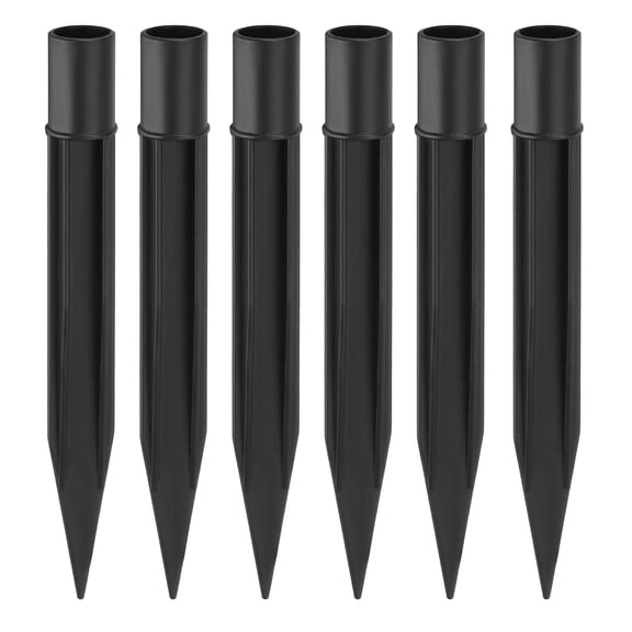 Uxcell 6Pcs 6.2" Solar Light Spikes (Head Mounting Dia 0.55"), Black, ABS Plastic Reinforced Ground Stakes Replacement Stakes for Outdoor Solar Lights Garden Torch Pathway Landscape Lamps