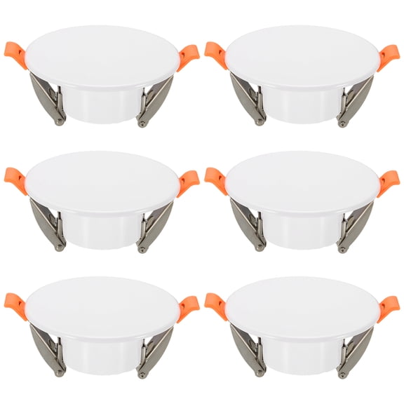 Uxcell 6Pcs 95mm/3.7" Round Ceiling Cover Plate, LED Downlight Hole Trim Wall Hole Spring Mount Decorative Flat Cap Access Panel for 2.2-3.3 Inch Ceiling or Wall Openings, Matte White