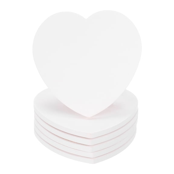 Uxcell 6Pcs Absorbent  Coasters White Marble Heart Shape Coaster with Cork Backing Non-Slip for Home Office 4.3inches