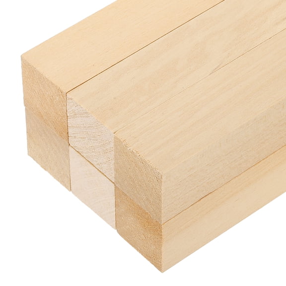 Uxcell 6Pcs Basswood Sticks, 1.6" x 1.6" x 4" Square Wooden Dowel Rods Strips Craft Natural Wood Trim Slats Lumber for DIY Painting Decoration Model Projects Whittling Hand Carved