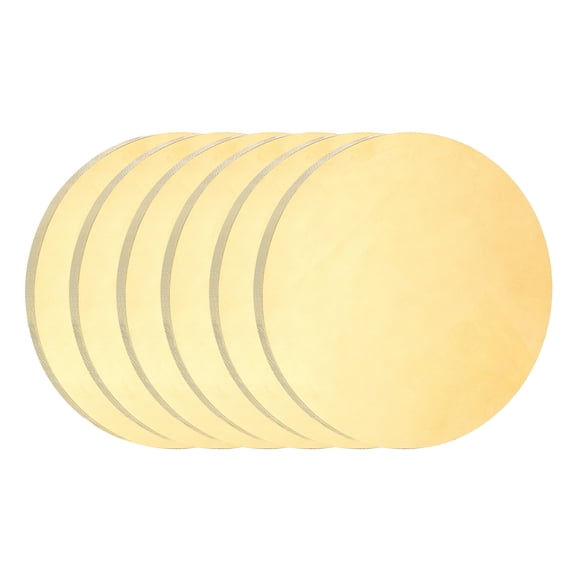 Uxcell 6Pcs Brass Round Plate, 0.08"(2mm) Thick 1.2"(30mm) Dia H65 Brass Round Disc Blank Round Metal Sheet Copper Circle Disc for Metal Stamping DIY Crafts