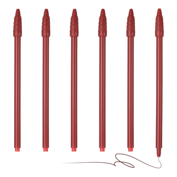 Uxcell 6Pcs Colored Gel Ink Pens, 0.5mm Dark Red Gel Ink Ballpoint Pens Fine Point Smooth Writing for Journaling Notebook Office Stationery Drawing Teachers, Dark Red