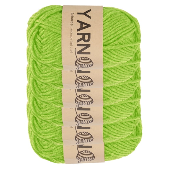 Uxcell 6Pcs Crocheting Yarn, 1.8mm Green 5 Ply Acrylic Yarn 150g Sport Weight Yarns Bulk Soft and Fluffy Yarns for Knitting DIY Crochet Handicraft Blankets Gift, 328 Yards Total
