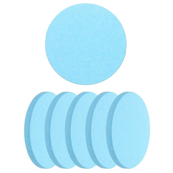 Uxcell 6Pcs Diatomite Coasters, 3.9" Round Instant Drying Water Absorbing Stone Tray Diatomaceous Coasters Set of 6 for Desk Cups Drinks Cosmetic Bottles Soap, Blue