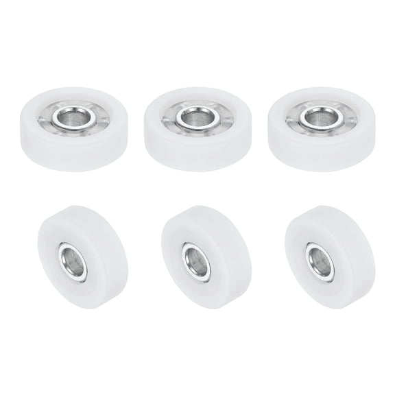 Uxcell 6Pcs Drawer Rollers, 22mm Plastic Positioning Pulleys Small Drawer Pulley Bearing Replacement Wheel for Furniture Part Cabinet Cupboard Wardrobe Slides