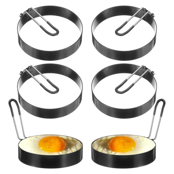 Uxcell 6Pcs Egg Rings 4" Stainless Steel Nonstick Cooking Ring for Griddle Frying Eggs Sandwich Breakfast
