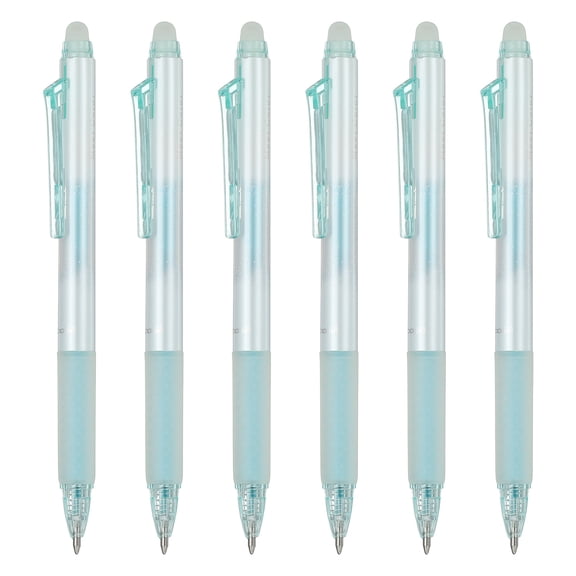 Uxcell 6Pcs Erasable Gel Pens, 0.7mm Glitter Retractable Fine Point Heat Erasable Scented Pens Smooth Writing Markers with Strawberry Scent for Scrapbooking Painting Writing, Light Blue