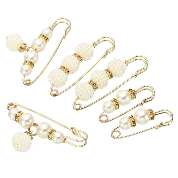 Uxcell 6Pcs Faux Pearl Sweater Brooch Pins