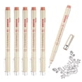 thumbnail image 1 of Uxcell 6Pcs Fineliner Ink Pens, 1.0mm Brown Micro Pens with Waterproof Archival Ink for Watercolor Sketching Cartoon Technical Drawing, 1 of 6