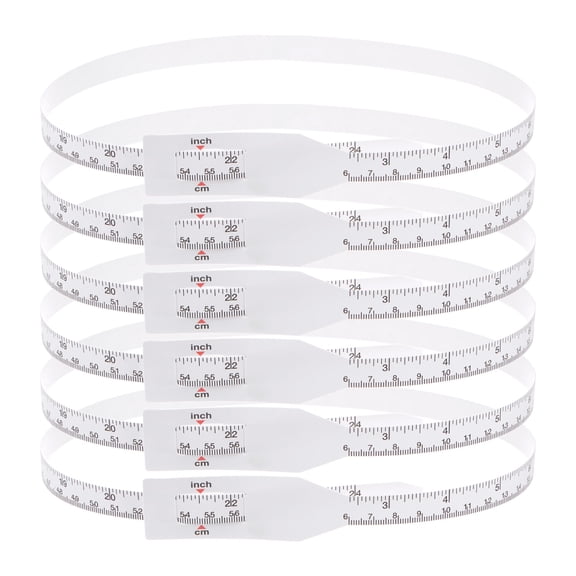 Uxcell 6Pcs Head Circumference Tape 24"(60cm) Plastic Measuring Rule Measure for Child Head Arm Circumference, White