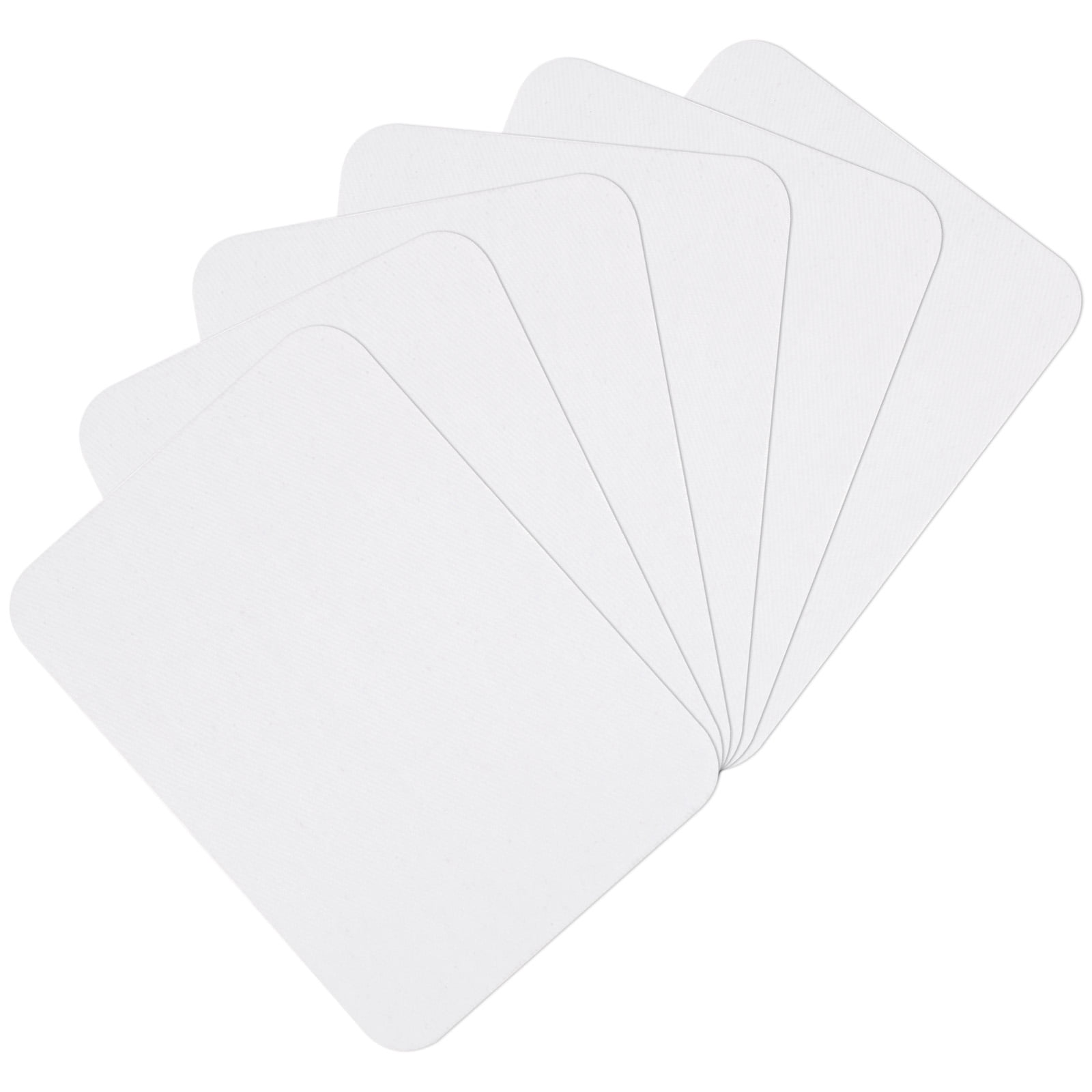 Uxcell 6Pcs Iron on Patches for Clothing Repair 3"x4-1/4" Fabric Patch Cotton Decorating for Clothes Pants White