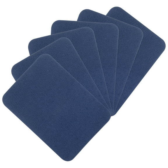 Uxcell 6Pcs Iron on Patches for Clothing Repair 3"x41/4" Fabric Patch Cotton Decorating for Clothes Pants Dark Blue