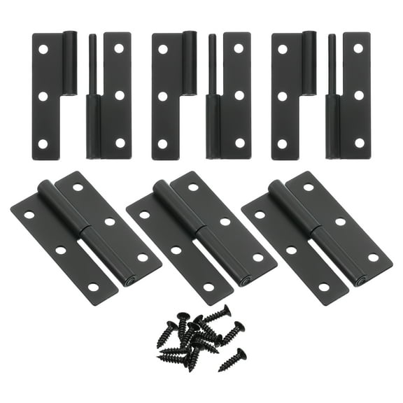 Uxcell 6Pcs Lift Off Hinge, 2.5" Detachable Lift Off Hinges Left Handed, Black