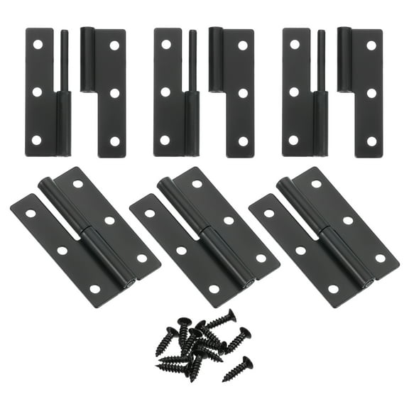 Uxcell 6Pcs Lift Off Hinge, 2.5" Detachable Lift Off Hinges Right Handed, Black