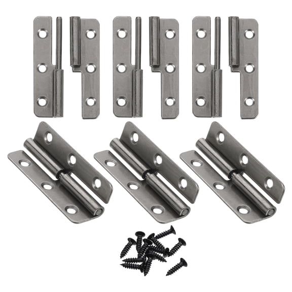 Uxcell 6Pcs Lift Off Hinges, 2" Detachable Lift Off Hinges Right Handed, Black