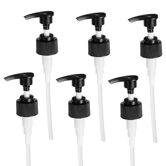 Uxcell 6Pcs Liter Pump Dispensers, 28/410 Universal Shampoo Container Pump, Black
