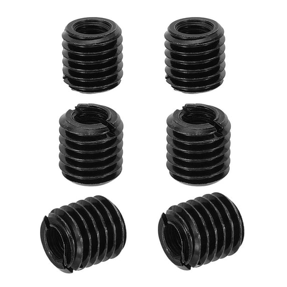 Uxcell 6Pcs M10xM6x10mm Male to Female Thread Repair Insert Nut Adapters Reducer, Black