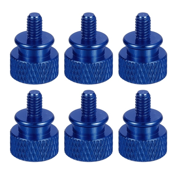 Uxcell 6Pcs M4x0.7mm 12x16mm(ODxH) Aluminum Thumb Screws for Pc Side Panel, Glue