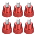 Uxcell 6Pcs M4x6mm Knurled Thumb Screw, Aluminum Alloy Flat Head Fully ...