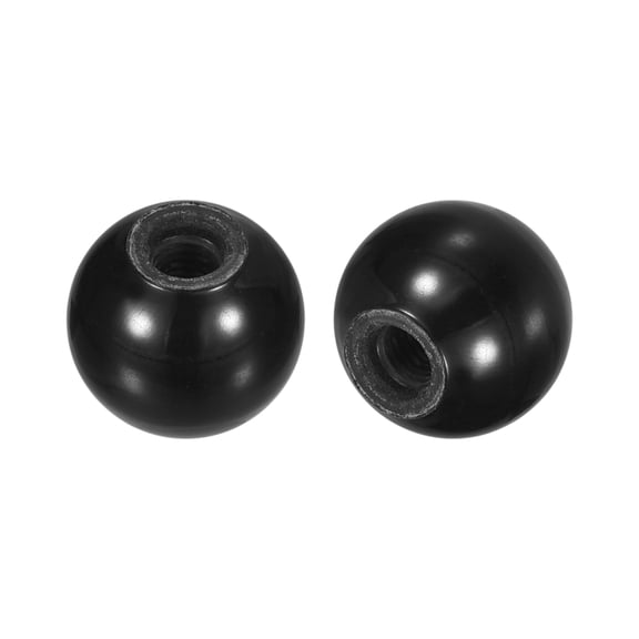 Uxcell 6Pcs M6 Phenolic Thread 20mm Dia Threaded Ball Knobs for Machine Handle, Black