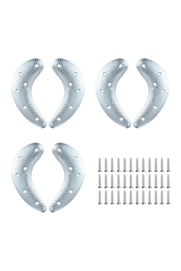 6Pcs Metal Heel Plates Heel Guard Repair Pad Moon with Screw Nails for Shoes and Boot Replacement