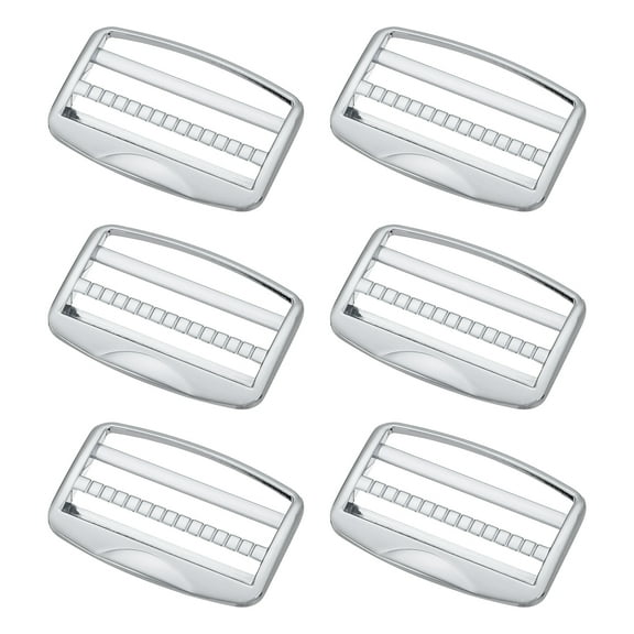 Uxcell 6Pcs Metal Slide Buckle, 2" Uxcell Zinc Alloy Adjustable Buckle, Flat Slide Strap Release Buckles, Silver Tone