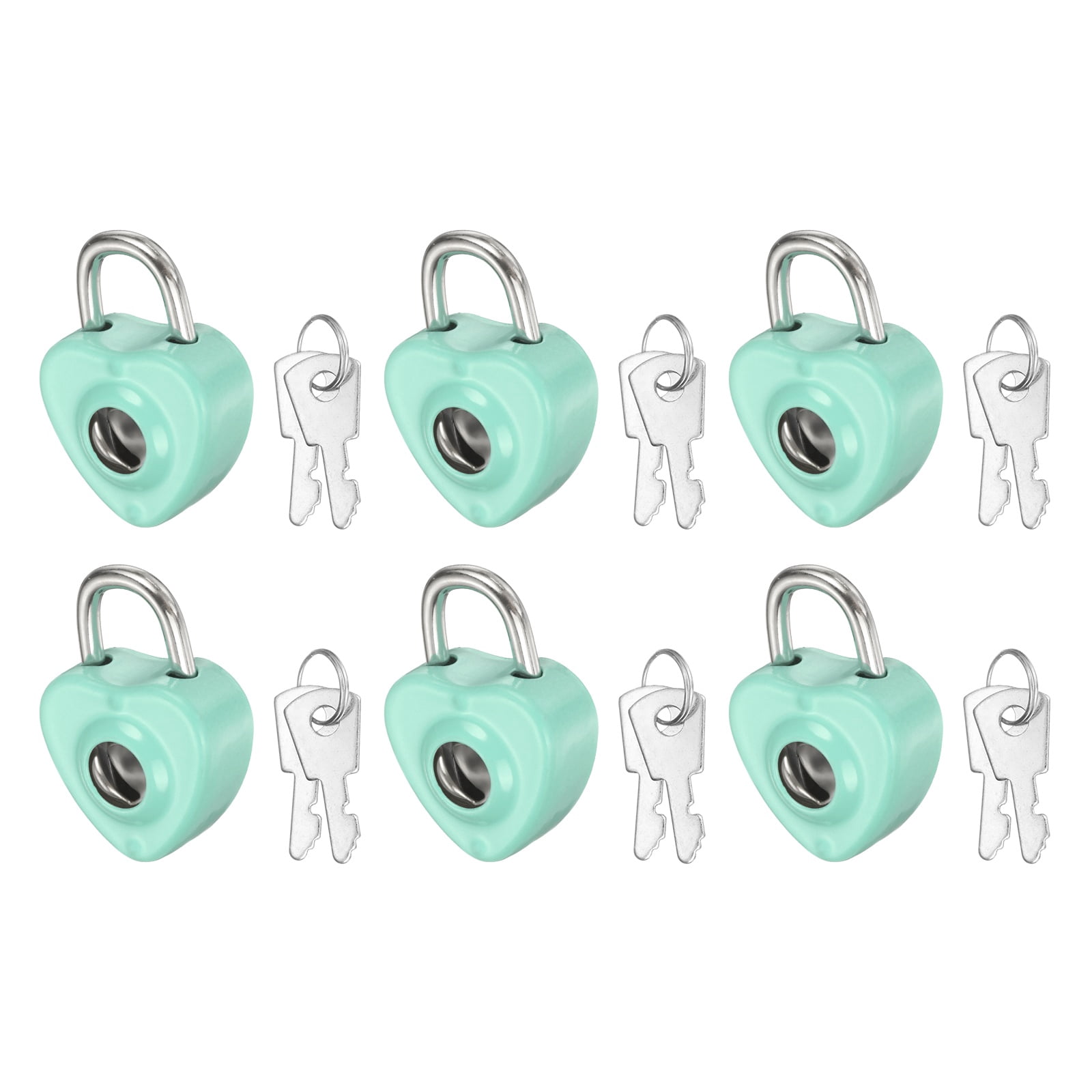 Uxcell 6Pcs Mini Diary Padlock, Small Metal Heart Shaped Lock Mini ...