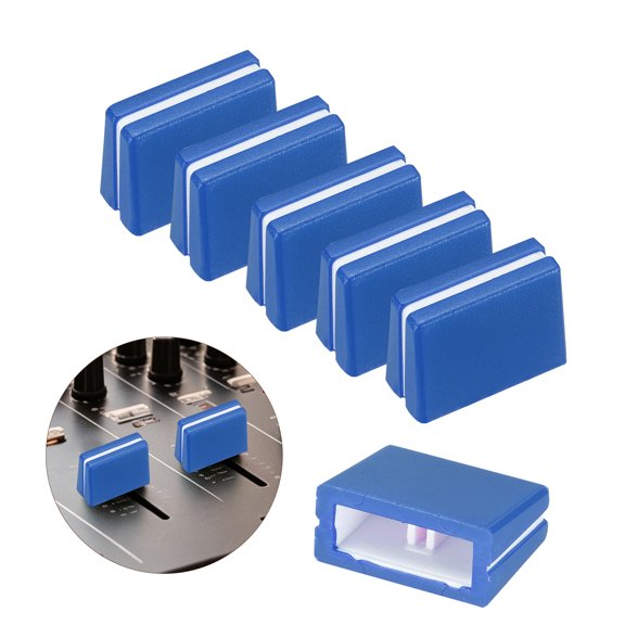 Uxcell 6Pcs Mixer Slider Fader Caps Universal Fader Knobs Blue Plastic Slide Potentiometer Replacement Slider Knob for Universal DJ Controller Mixer Console DJM DDJ XDJ Denon