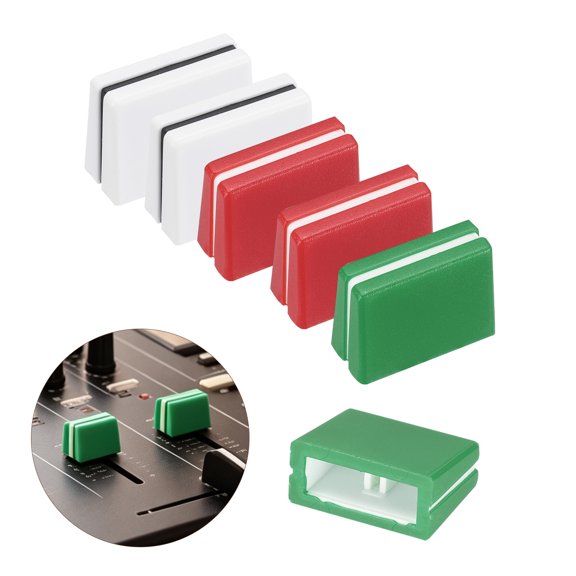 Uxcell 6Pcs Mixer Slider Fader Caps Universal Fader Knobs Green Red Plastic Slide Potentiometer Replacement Slider Knob for Universal DJ Controller Mixer Console DJM DDJ XDJ Denon