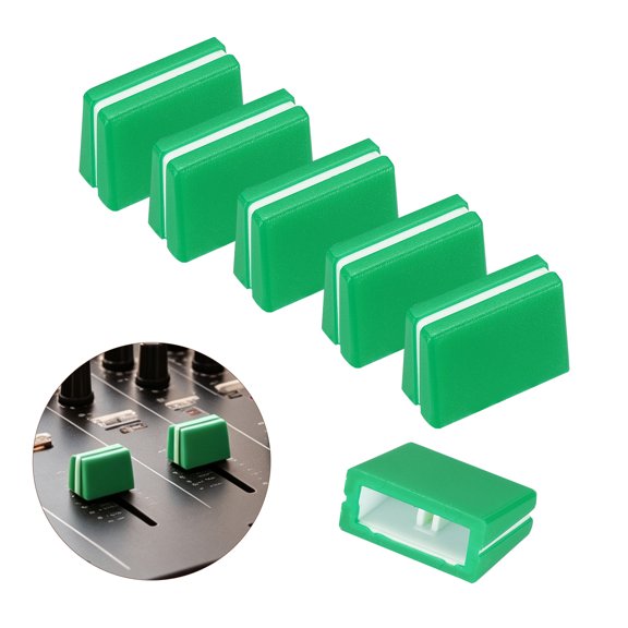 Uxcell 6Pcs Mixer Slider Fader Caps Universal Fader Knobs Green White Plastic Slide Potentiometer Replacement Slider Knob for Universal DJ Controller Mixer Console DJM DDJ XDJ Denon