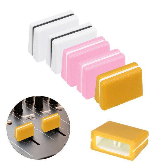 Uxcell 6Pcs Mixer Slider Fader Caps Universal Fader Knobs Pink Yellow Plastic Slide Potentiometer Replacement Slider Knob for Universal DJ Controller Mixer Console DJM DDJ XDJ Denon