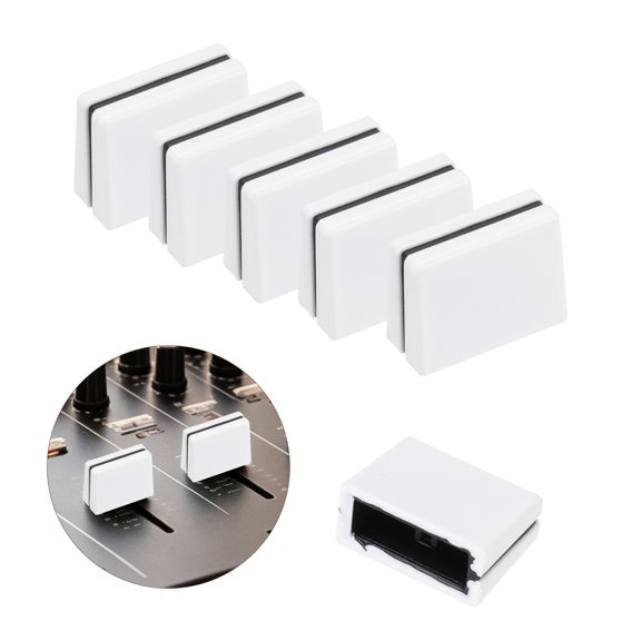 Uxcell 6Pcs Mixer Slider Fader Caps Universal Fader Knobs White Plastic Slide Potentiometer Replacement Slider Knob for Universal DJ Controller Mixer Console DJM DDJ XDJ Denon