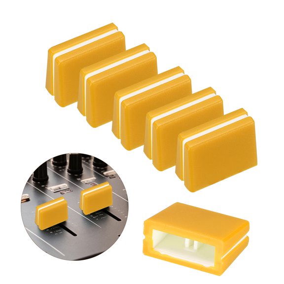 Uxcell 6Pcs Mixer Slider Fader Caps Universal Fader Knobs Yellow Plastic Slide Potentiometer Replacement Slider Knob for Universal DJ Controller Mixer Console DJM DDJ XDJ Denon