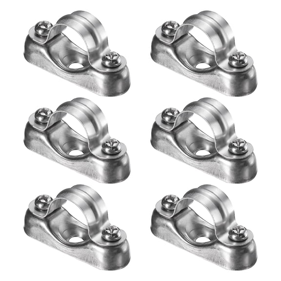 Uxcell 6Pcs Pipe Bracket Clamp, M5 x 20mm 316 Stainless Steel Off-Wall Codes Saddle Clip Support Bracket Holder for Wall Card Pipe Fixing