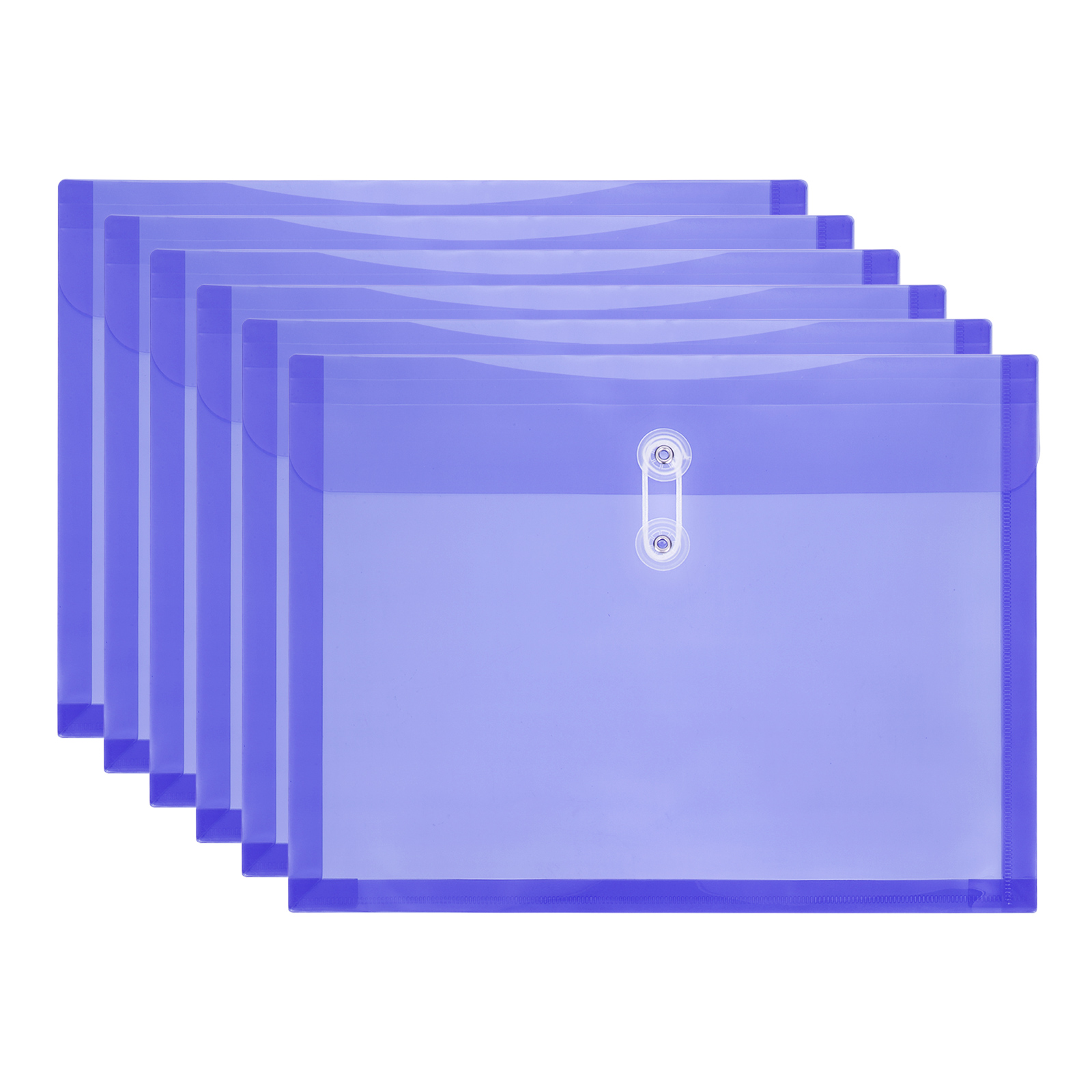 Uxcell 6Pcs Plastic Envelopes with Button String Tie Closure, Letter A4 ...