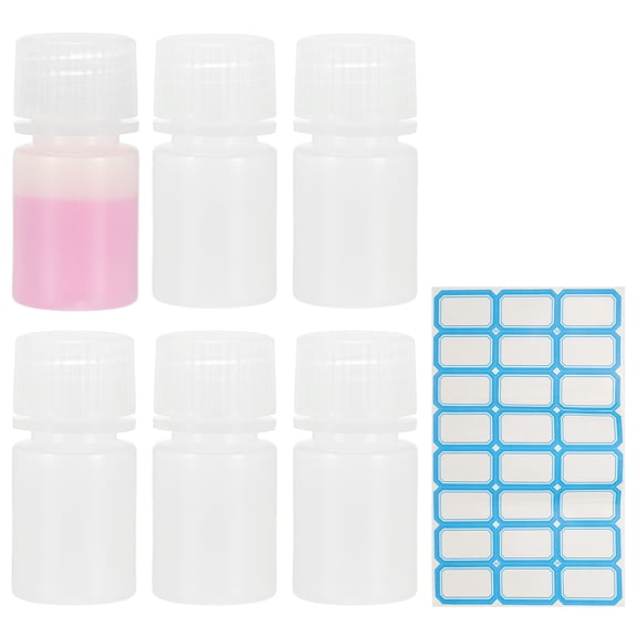 Uxcell 6Pcs Plastic Reagent Bottles, 0.35oz Laboratory Grade Chemical Sample Bottles HDPE Leak-Proof Liquids Storage Containers for Lab Reagents Travel Toiletries, Semi Transparent