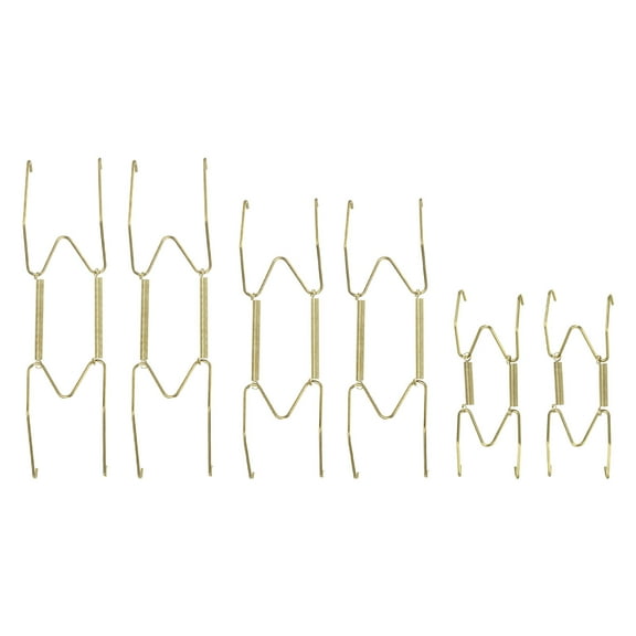 Uxcell 6Pcs Plate Hangers Decorative Wall Plate Hangers 4 inch/5.5 inch/7.2 inch,Gold