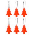 thumbnail image 1 of Uxcell 6Pcs Reflective Keychain Tags Reflective Pendant Reflector Key Ring Safety Reflector Christmas Tree Shape Orange-Red, 1 of 7