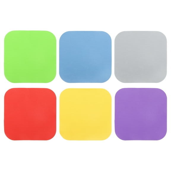 Uxcell 6Pcs Rubber Jar Opener Grippers Pads, Multi-function Heat-insulated Grippers Pads (Multicolor, Square)