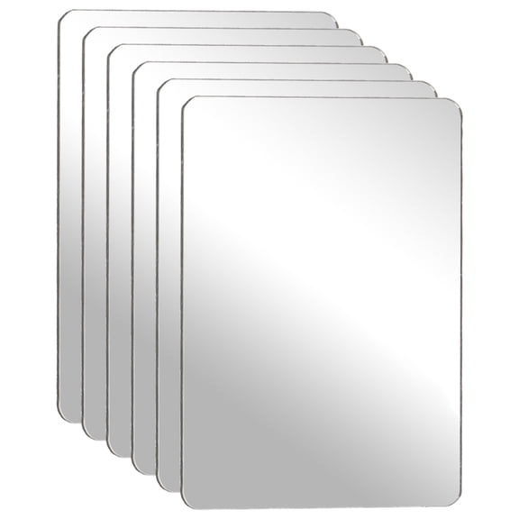 Uxcell 6Pcs Shatter Proof Acrylic Mirror, 2.Uxcell 8x2" Rectangle Round Corner Mirror(Self Adhesive, Safety, Shatterproof) Suited to Bathroom Science Home Gym Wall Decor