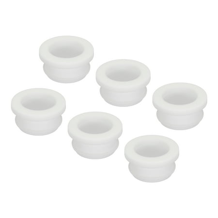 Uxcell 6Pcs Snap Rubber Grommet Plug Mount Dia 25mm ID 20mm Seal Anti-Scratch Electrical Box Cable Pipe White