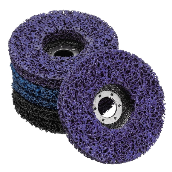 Uxcell 6Pcs Strip Discs Grinding Discs Set 5"x7/8" for Angle Grinder, Blue/Purple/Black
