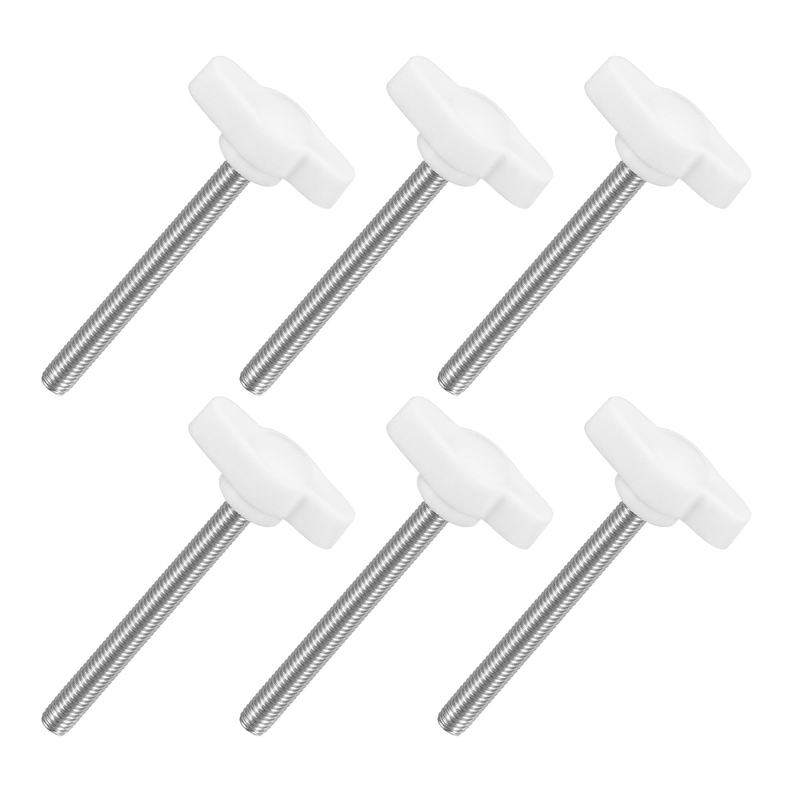 Uxcell 6-Pack Tee Wing Thumb Screws – M4 X 40mm 304 Stainless Steel Knob With 27mm Dia. Head (Black)