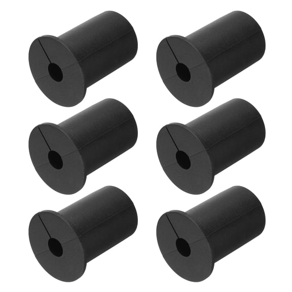 Uxcell 6Pcs Wall Grommets for Cables, 1"(24mm) Silicone Cable Wall Bushing with 8.5mm Hole, Black No Thread