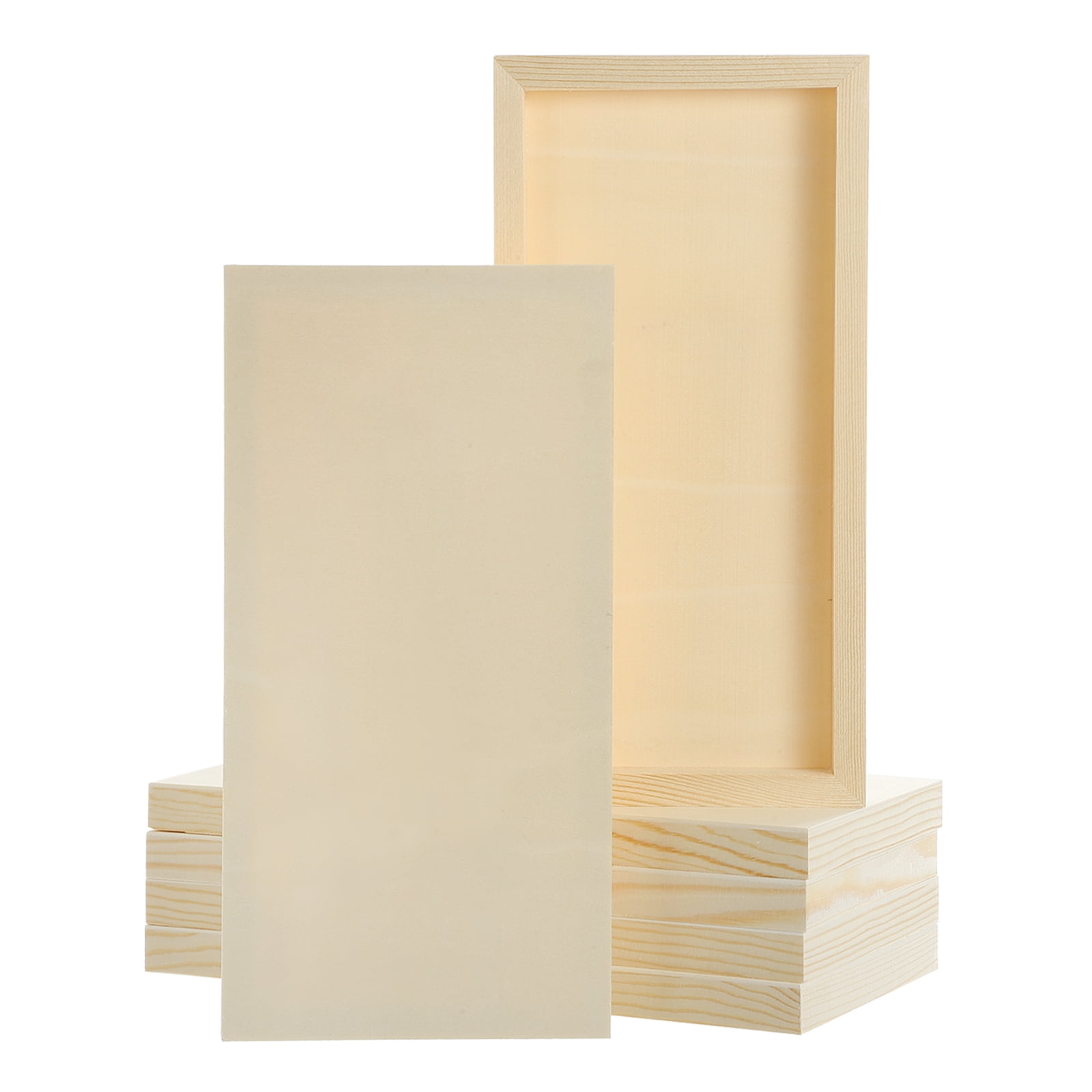 Uxcell 6Pcs Wood Canvas Boards, 6x12 Inch Wood Art Canvases Square Unfinished Wood Panel for Painting, Crafts, DIY Projects, Pouring Art