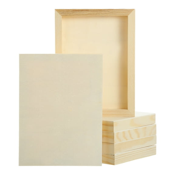 Uxcell 6Pcs Wood Canvas Boards, 6x8 Inch Wood Art Canvases Square Unfinished Wood Panel for Painting, Crafts, DIY Projects, Pouring Art