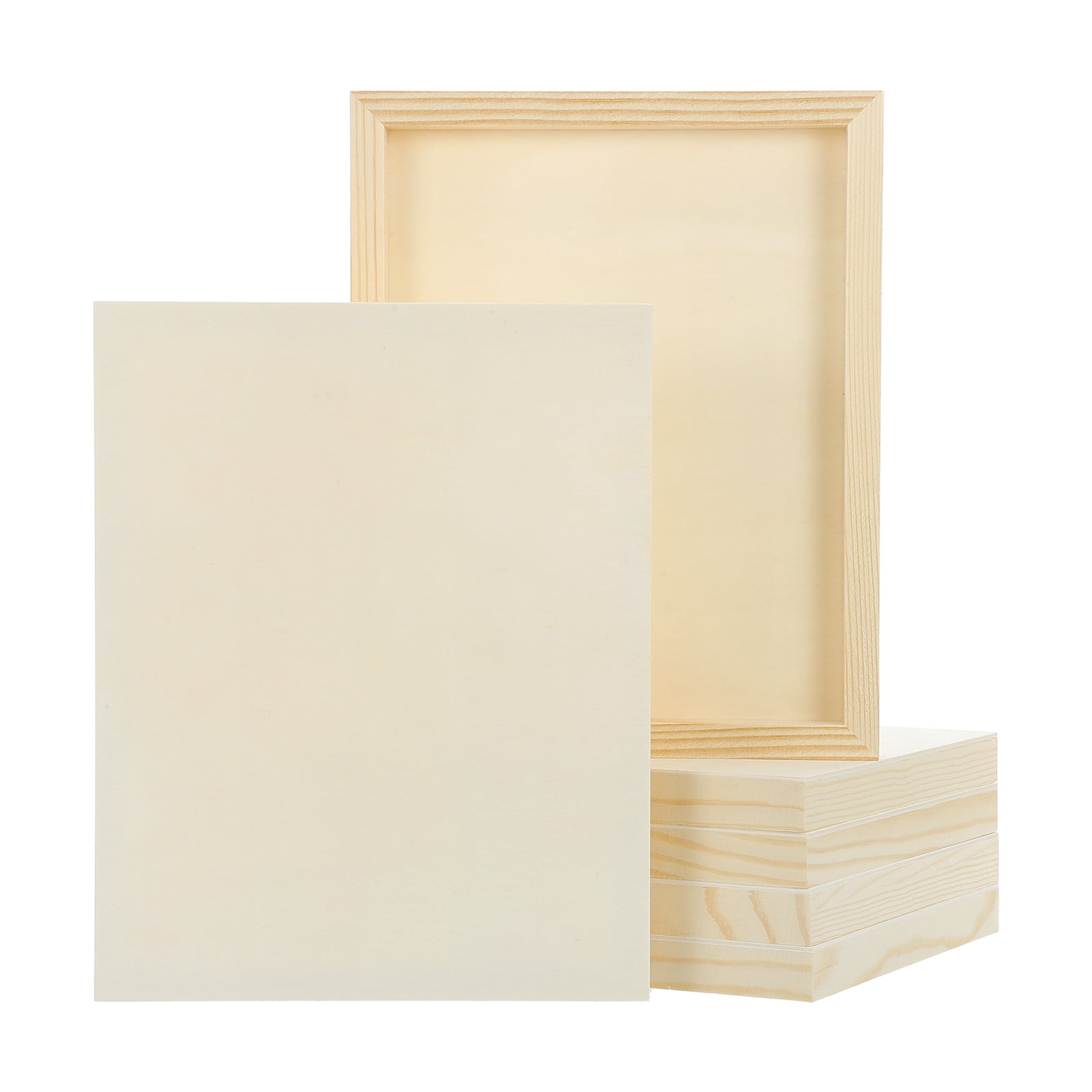 Uxcell 6Pcs Wood Canvas Boards, 8x10 Inch Wood Art Canvases Square Unfinished Wood Panel for Painting, Crafts, DIY Projects, Pouring Art